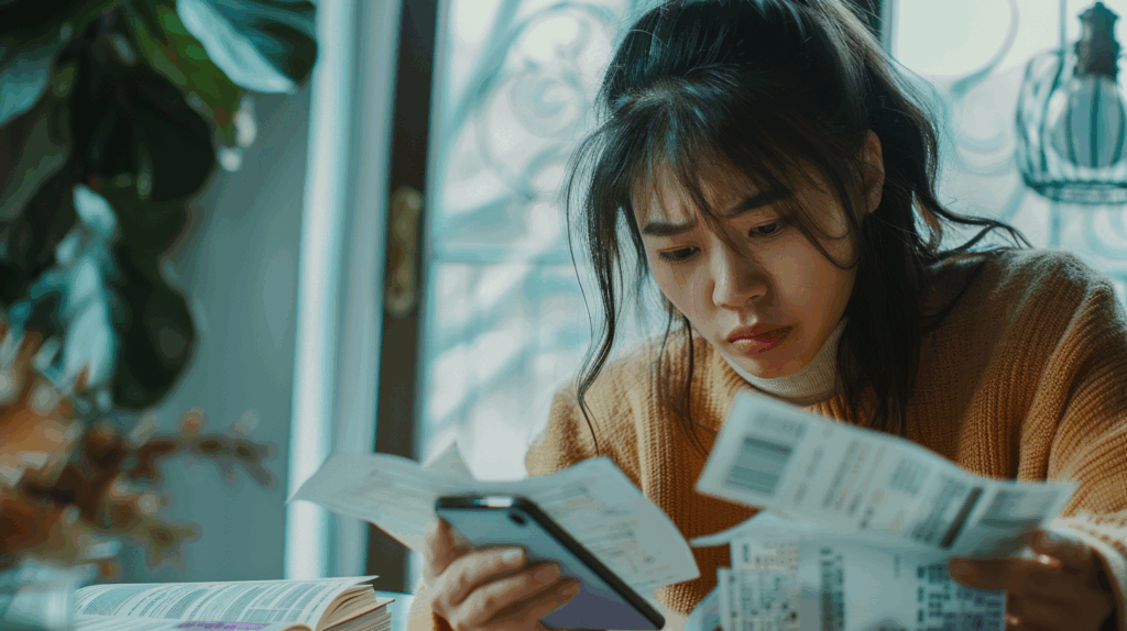 Người phụ nữ Việt mệt mỏi vì ghi chép chi tiêu quá chi tiết và bỏ dở giữa chừng.